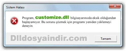 customize.dll hatası