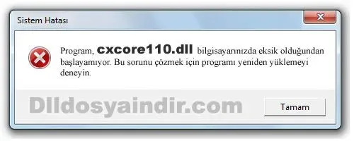 cxcore110.dll hatası