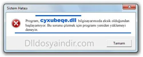 cyxubeqe.dll hatası