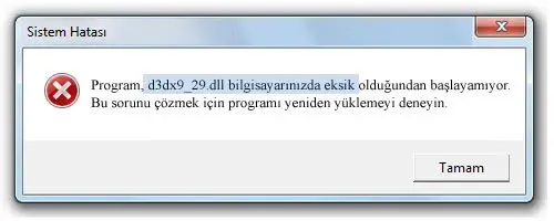 d3dx9_29.dll hatası