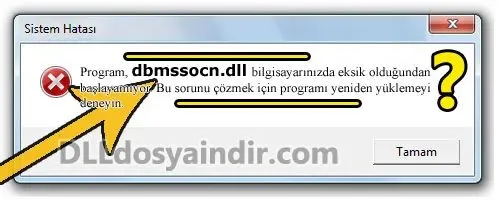 dbmssocn.dll hatası