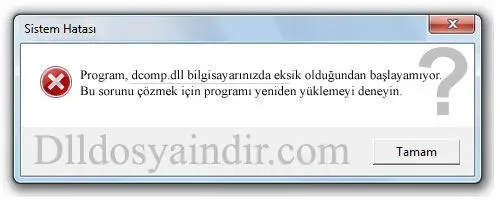 dcomp.dll hatası