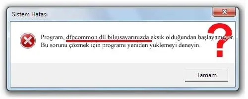 dfpcommon.dll hatası