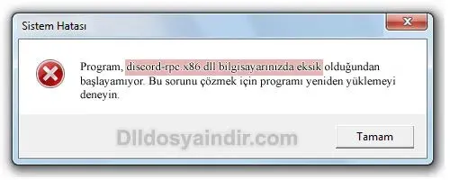 discord-rpc.x86.dll hatası