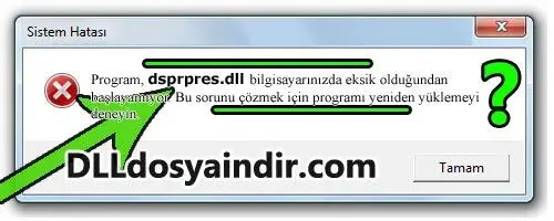 dsprpres.dll hatası