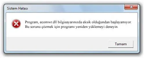 ecomwr.dll hatası