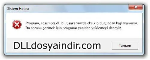 ecscmbts.dll hatası