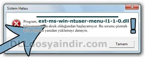 ext-ms-win-ntuser-menu-l1-1-0.dll hatası