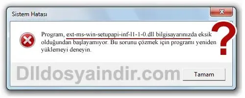 ext-ms-win-setupapi-inf-l1-1-0.dll hatası