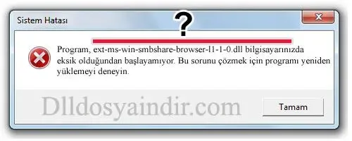 ext-ms-win-smbshare-browser-l1-1-0.dll hatası