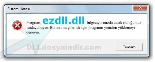 ezdll.dll Hata Görüntüsü