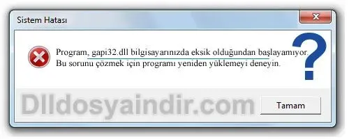 gapi32.dll hatası