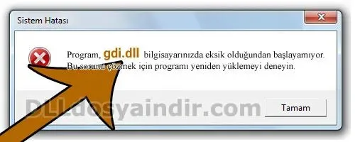 gdi.dll Hata Görüntüsü