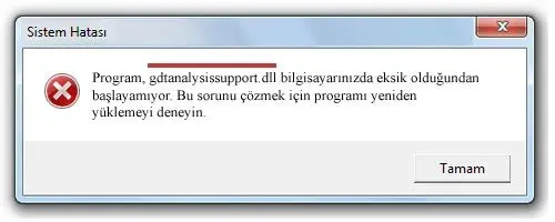 gdtanalysissupport.dll hatası