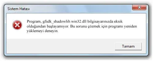 gfsdk_shadowlib.win32.dll hatası