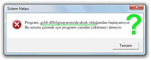 gzlib.dll hatası