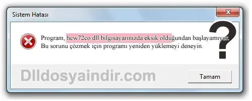 hcw72co.dll Hata Görüntüsü