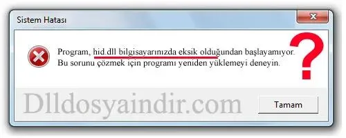 hid.dll hatası
