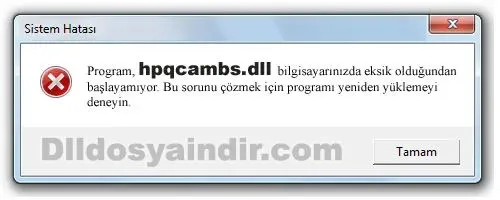 hpqcambs.dll hatası