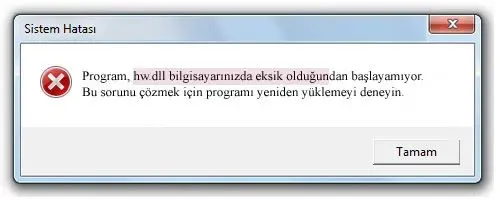 hw.dll hatası