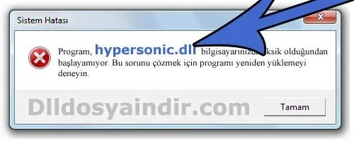 hypersonic.dll Hata Görüntüsü