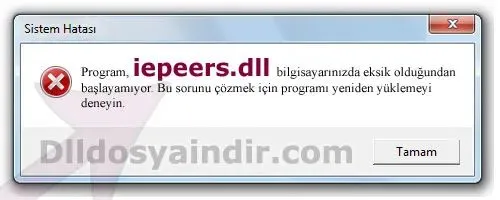 iepeers.dll hatası