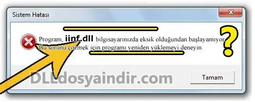 iinf.dll hatası