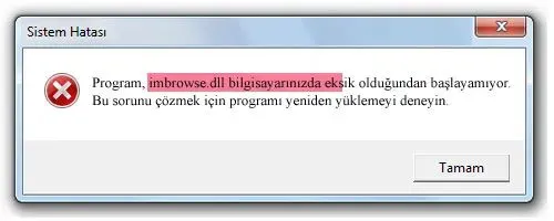 imbrowse.dll hatası