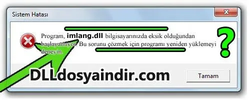 imlang.dll Hata Görüntüsü