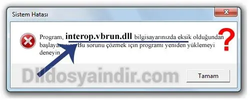 interop.vbrun.dll Hata Görüntüsü