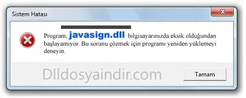 javasign.dll hatası