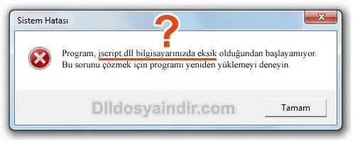 jscript.dll Hata Görüntüsü