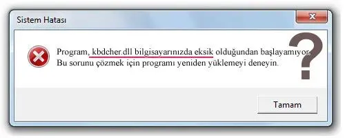 kbdcher.dll hatası