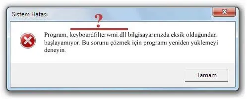 keyboardfilterwmi.dll hatası