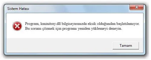 kminitray.dll hatası