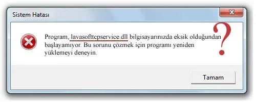 lavasofttcpservice.dll hatası