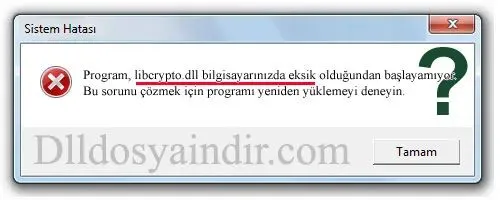 libcrypto.dll hatası