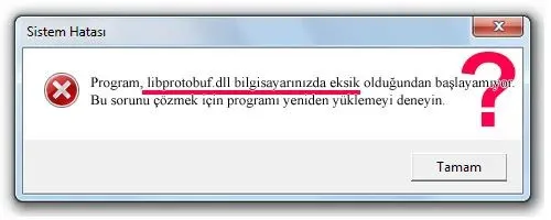 libprotobuf.dll hatası