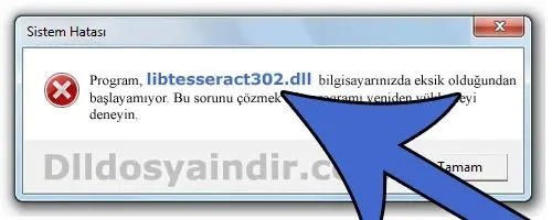 libtesseract302.dll hatası