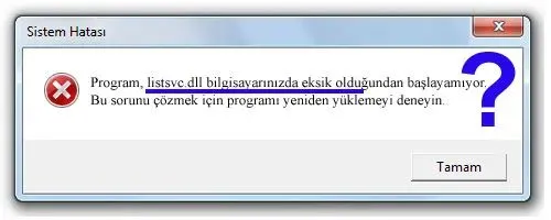 listsvc.dll hatası
