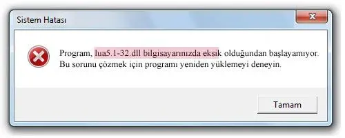 lua5.1-32.dll hatası