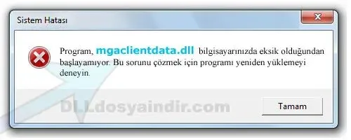 mgaclientdata.dll hatası