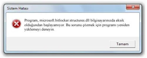 microsoft.bitlocker.structures.dll hatası