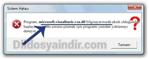 microsoft.visualbasic.vsa.dll hatası