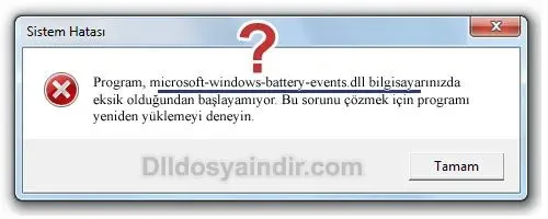 microsoft-windows-battery-events.dll hatası
