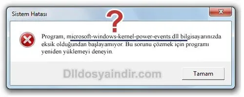 microsoft-windows-kernel-power-events.dll hatası