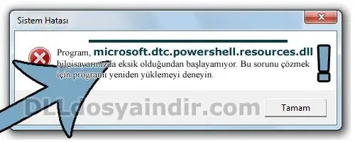 microsoft.dtc.powershell.resources.dll hatası