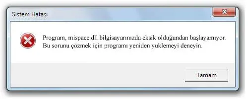 mispace.dll hatası