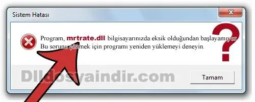 mrtrate.dll Hata Görüntüsü