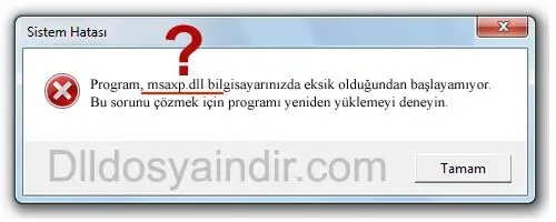 msaxp.dll hatası